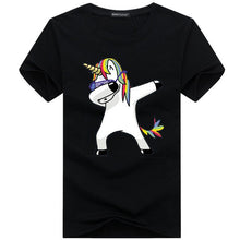 Load image into Gallery viewer, Dabbing cartoon Unicorn cotton Tee