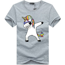 Load image into Gallery viewer, Dabbing cartoon Unicorn cotton Tee