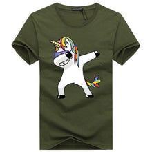 Load image into Gallery viewer, Dabbing cartoon Unicorn cotton Tee