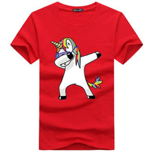 Load image into Gallery viewer, Dabbing cartoon Unicorn cotton Tee