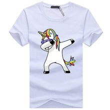 Load image into Gallery viewer, Dabbing cartoon Unicorn cotton Tee