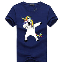 Load image into Gallery viewer, Dabbing cartoon Unicorn cotton Tee