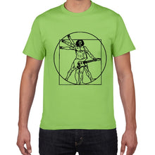 Cargar imagen en el visor de la galería, Funny Da Vinci guitar/drum T-Shirt Vitruvian Man rock band Vintage