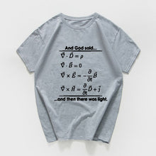 Load image into Gallery viewer, And God said and then there was light funny Tee