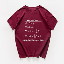 Load image into Gallery viewer, And God said and then there was light funny Tee