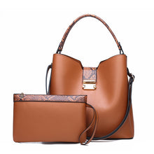 Load image into Gallery viewer, Hight Quality Pu Leather Tote Handbag and Clutch set
