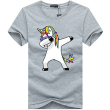 Load image into Gallery viewer, Dabbing cartoon Unicorn cotton Tee
