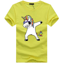 Load image into Gallery viewer, Dabbing cartoon Unicorn cotton Tee
