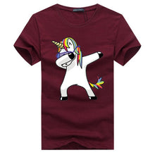 Load image into Gallery viewer, Dabbing cartoon Unicorn cotton Tee
