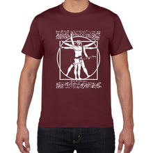 Load image into Gallery viewer, Funny Da Vinci guitar/drum  T-Shirt Vitruvian Man rock band Vintage
