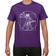 Load image into Gallery viewer, Funny Da Vinci guitar/drum  T-Shirt Vitruvian Man rock band Vintage
