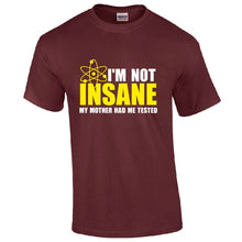 Load image into Gallery viewer, Funny I&#39;m Not Insane Tee Shirt. 100 % cotton
