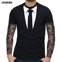 Cargar imagen en el visor de la galería, Tuxedo Tee Shirt Retro Tie Funny Casual Short Sleeved 100% Cotton
