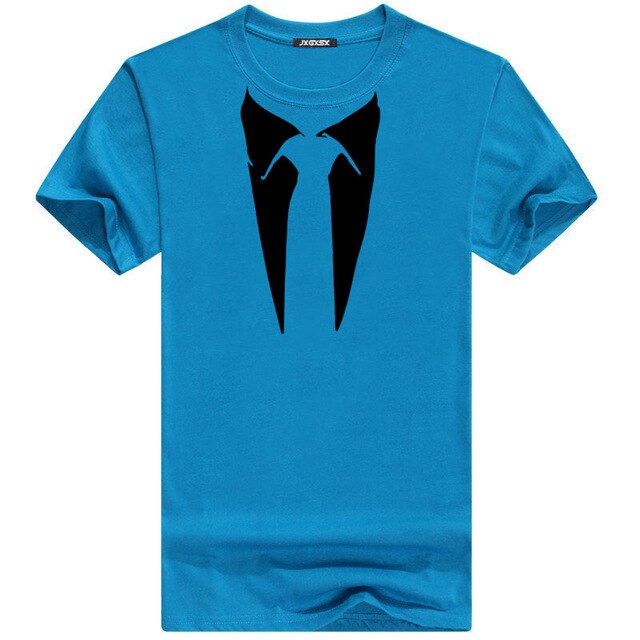 Tuxedo Tee Shirt Retro Tie Funny Casual Short Sleeved 100% Cotton